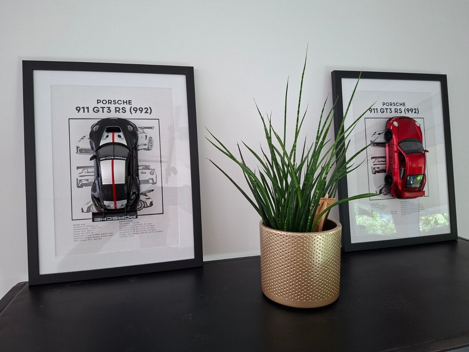 Porsche 911 GT3 kaders, Antiek en Kunst, Ophalen, Meerkleurig, Wanddecoratie, Set