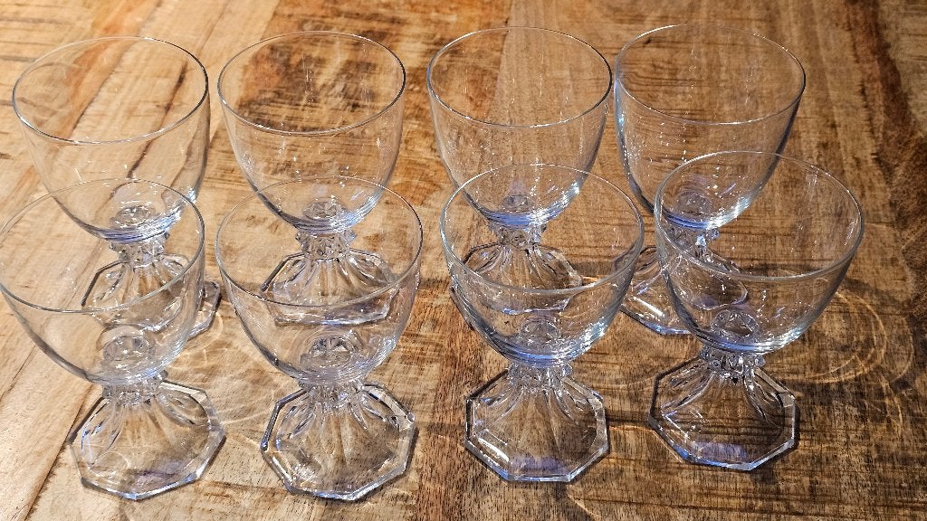 8 kristallen glazen van Val Saint Lambert - model Yale, Antiek en Kunst, Ophalen