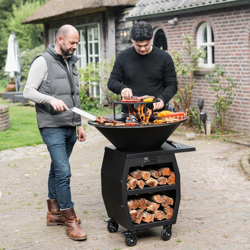 BBQ Plancha Companero XXL 2.0 Blackline met houtopslag NW, Tuin en Terras, Ophalen of Verzenden, Nieuw, RJRoyal Living, Met accessoires