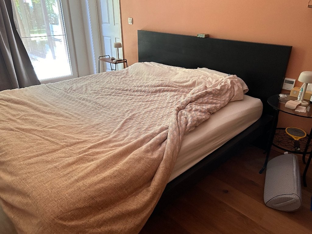 Zwart Malm Ikea bed 180 x 200, Enlèvement, Utilisé, 180 cm, 200 cm