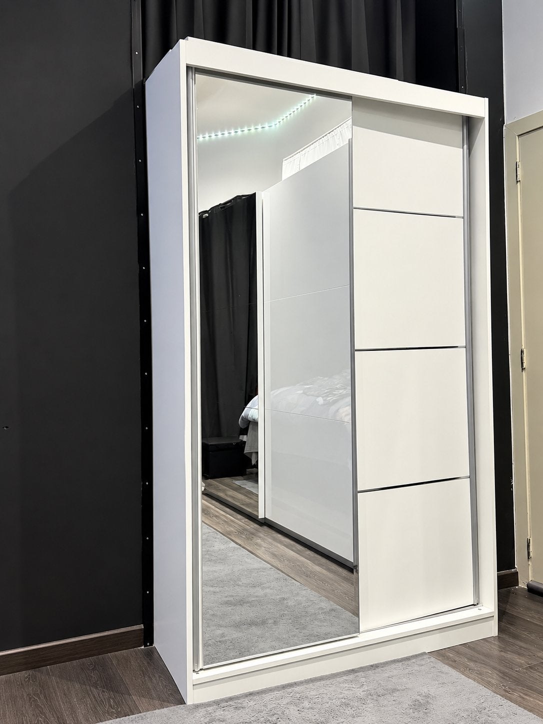 Grande armoire dressing blanche avec porte miroir, Enlèvement, Comme neuf