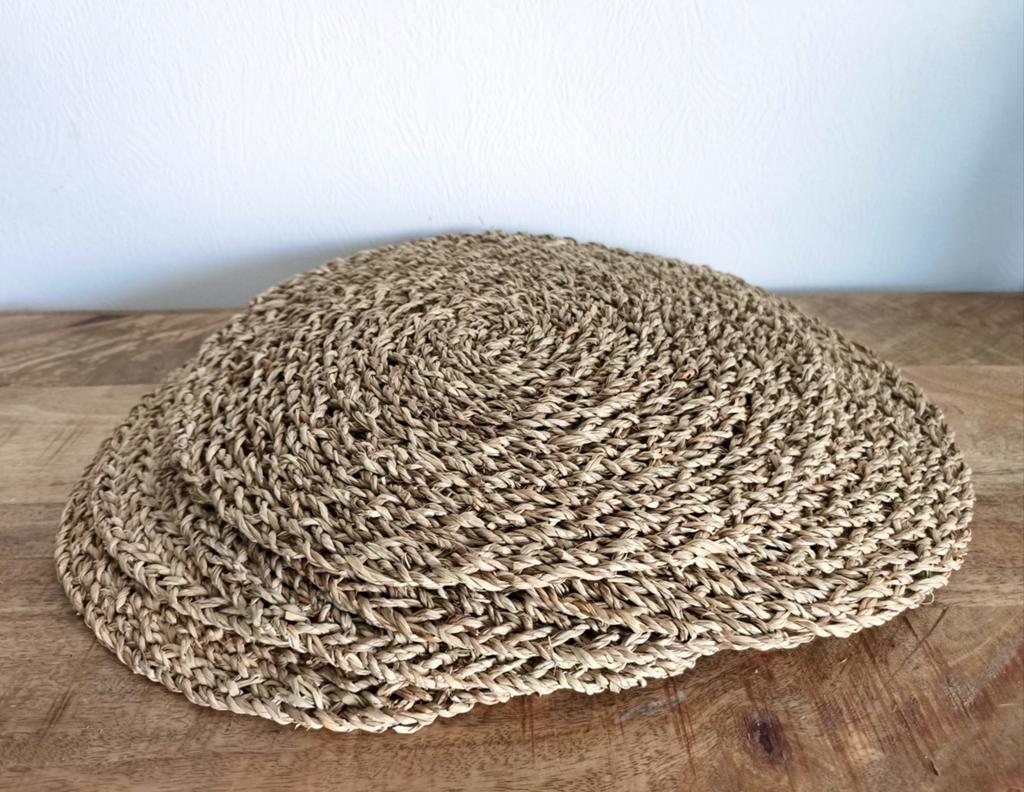 Gevlochten rieten / zeegras placemats, Ophalen, Zo goed als nieuw