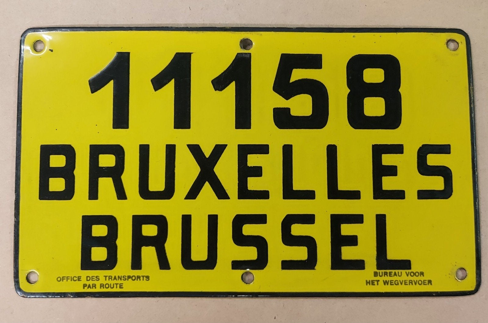 plaque émaillée de l'office des transports par route, Vélos & Vélomoteurs, Cyclomoteurs | Accessoires, Enlèvement ou Envoi