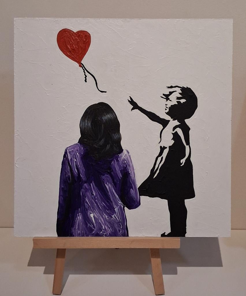 Gerard Boersma, 'Girl with Balloon' naar Banksy, Antiek en Kunst, Ophalen of Verzenden