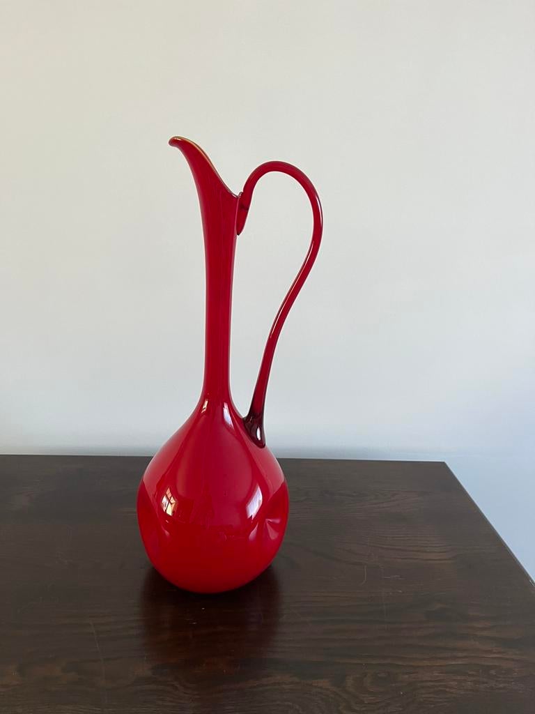 Vaas, Huis en Inrichting, Woonaccessoires | Vazen, Ophalen, Zo goed als nieuw, Rood, Glas