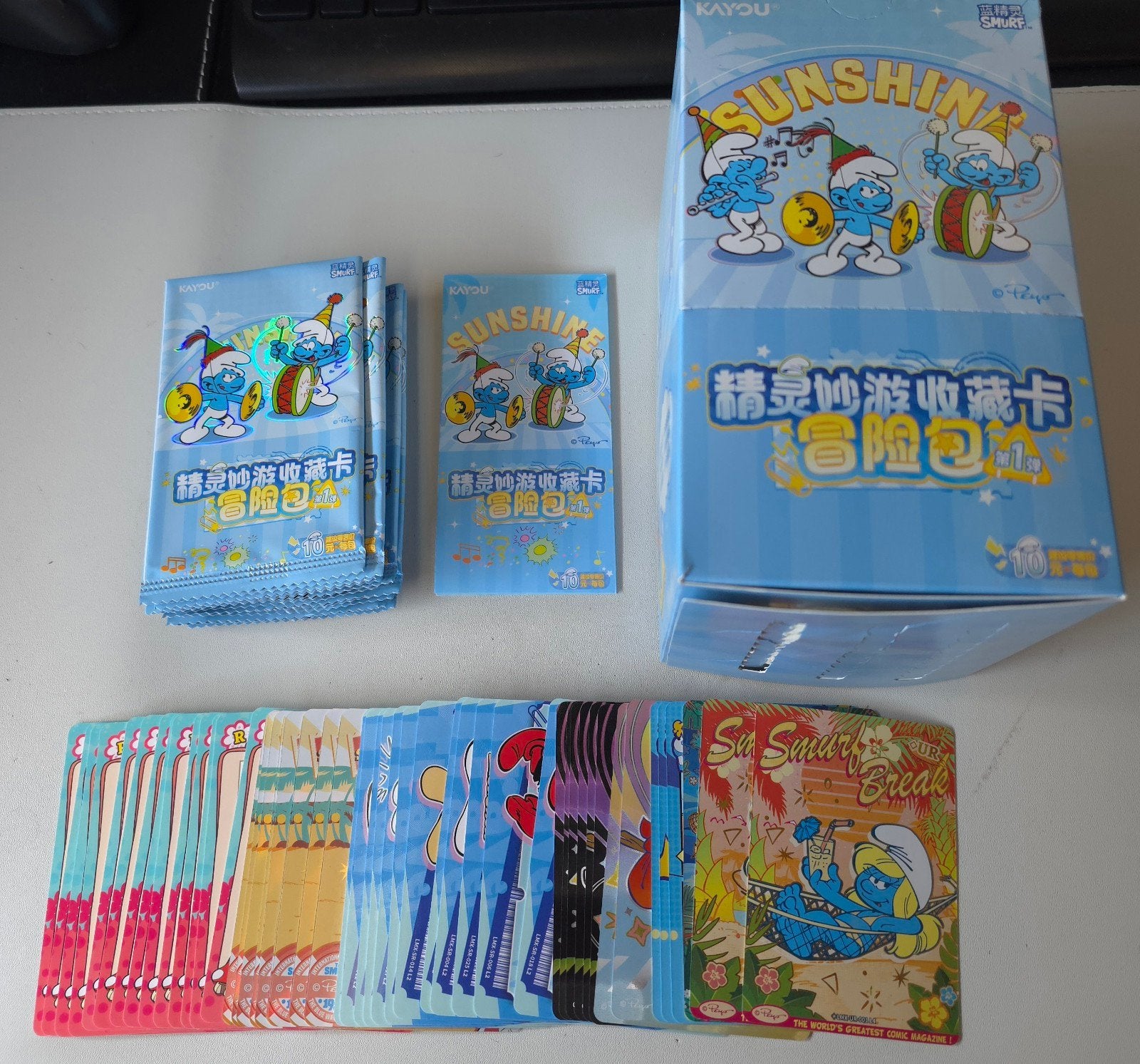 Lot de 49 cartes Schtroumpf Sunshine, Collections, Envoi, Comme neuf, Différents Schtroumpfs, Autres types