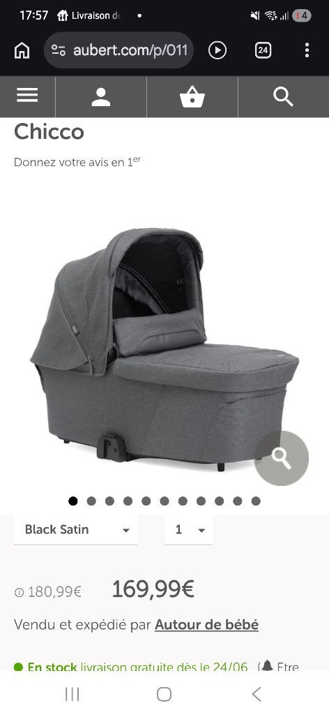 Landeau nacelle chicco bellagio, Enfants & Bébés, Poussettes & Combinaisons, Autres marques, Avec nacelle, Comme neuf, Enlèvement