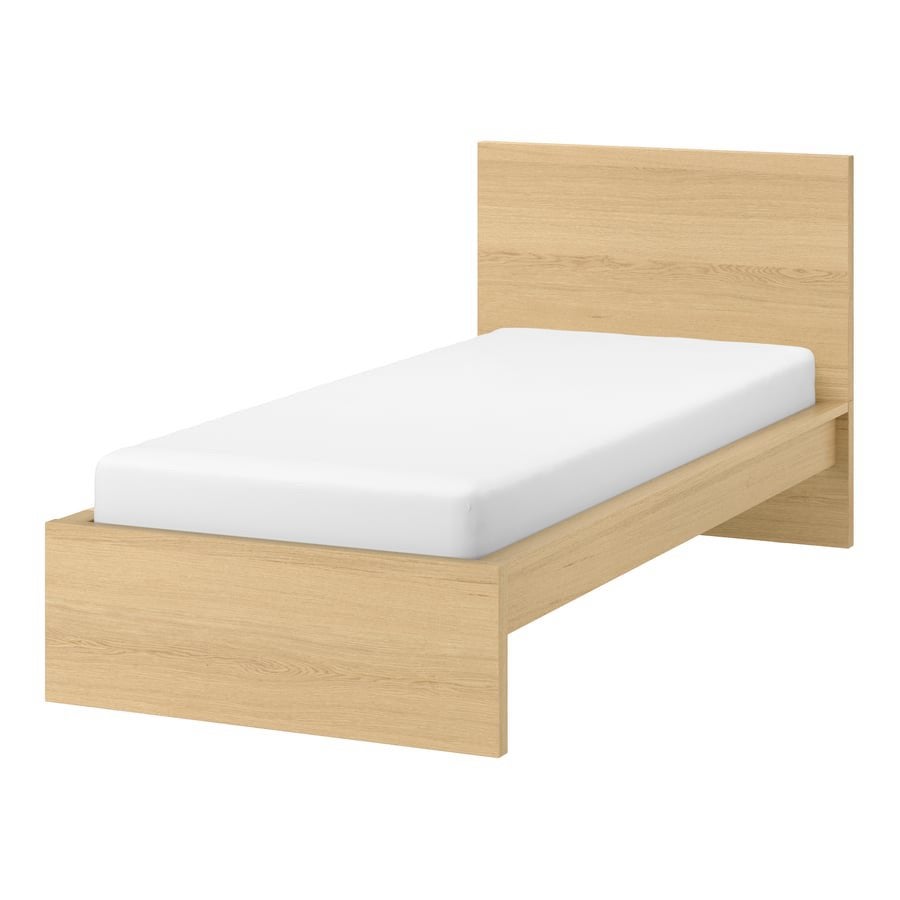 A donner - ancien lit Malm 1pers. + table de nuit suspendue, Enlèvement, Utilisé, Une personne