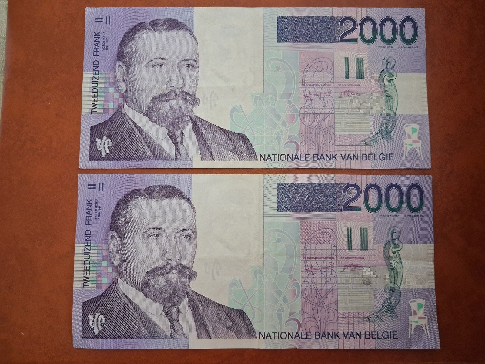 België:  2 gelopen biljetten van 2000 Bfr 1994-1999  fraai, Postzegels en Munten, Bankbiljetten | België, Verzenden, Setje