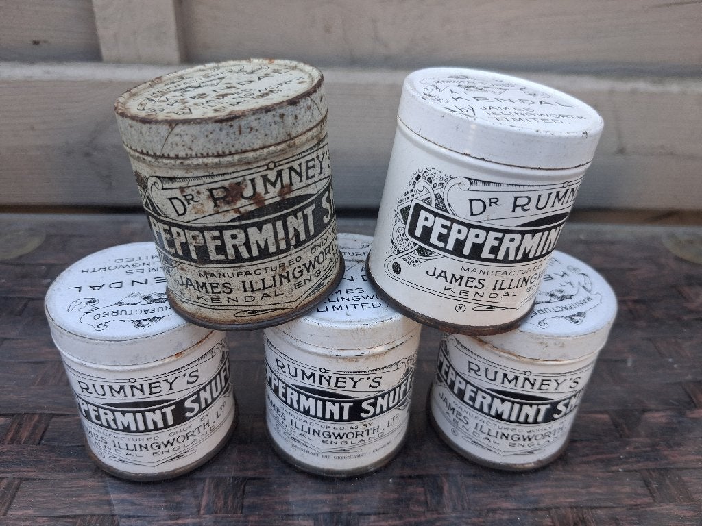 5 oude snuifdozen van DR. RUMNEY.., Ophalen of Verzenden, Zo goed als nieuw