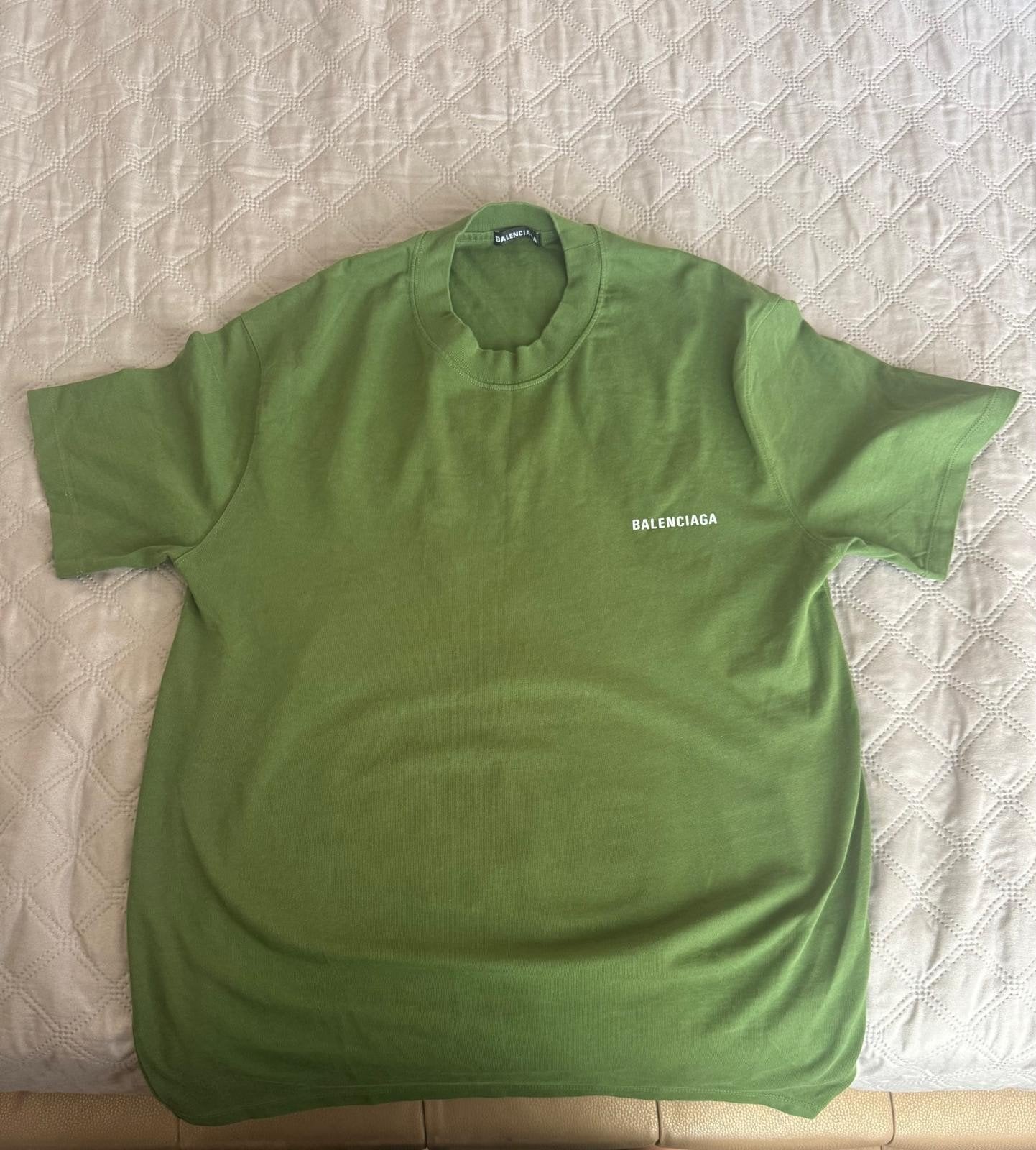 Balenciaga Groen Designer T-Shirt, Ophalen, Maat 52/54 (L), Nieuw, Groen