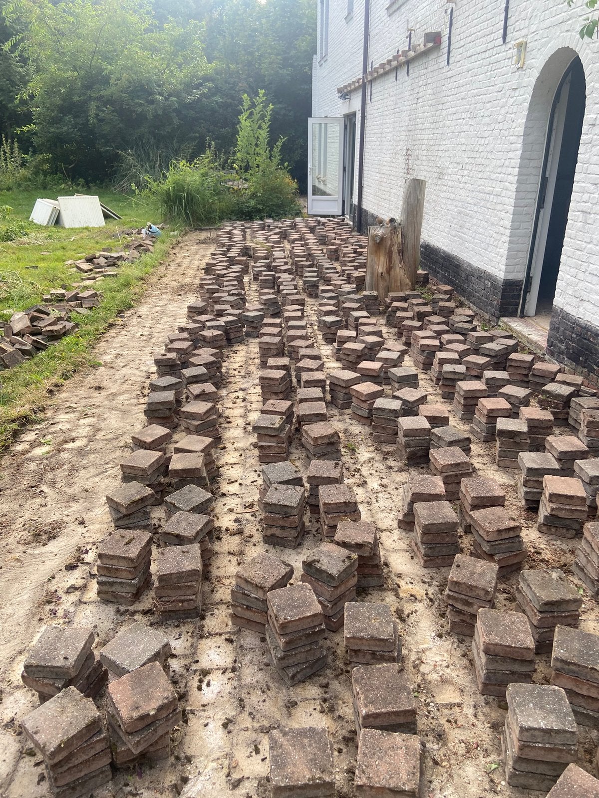GRATIS klinkers 15x15, Ophalen, Gebruikt, 10 m² of meer, Klinkers