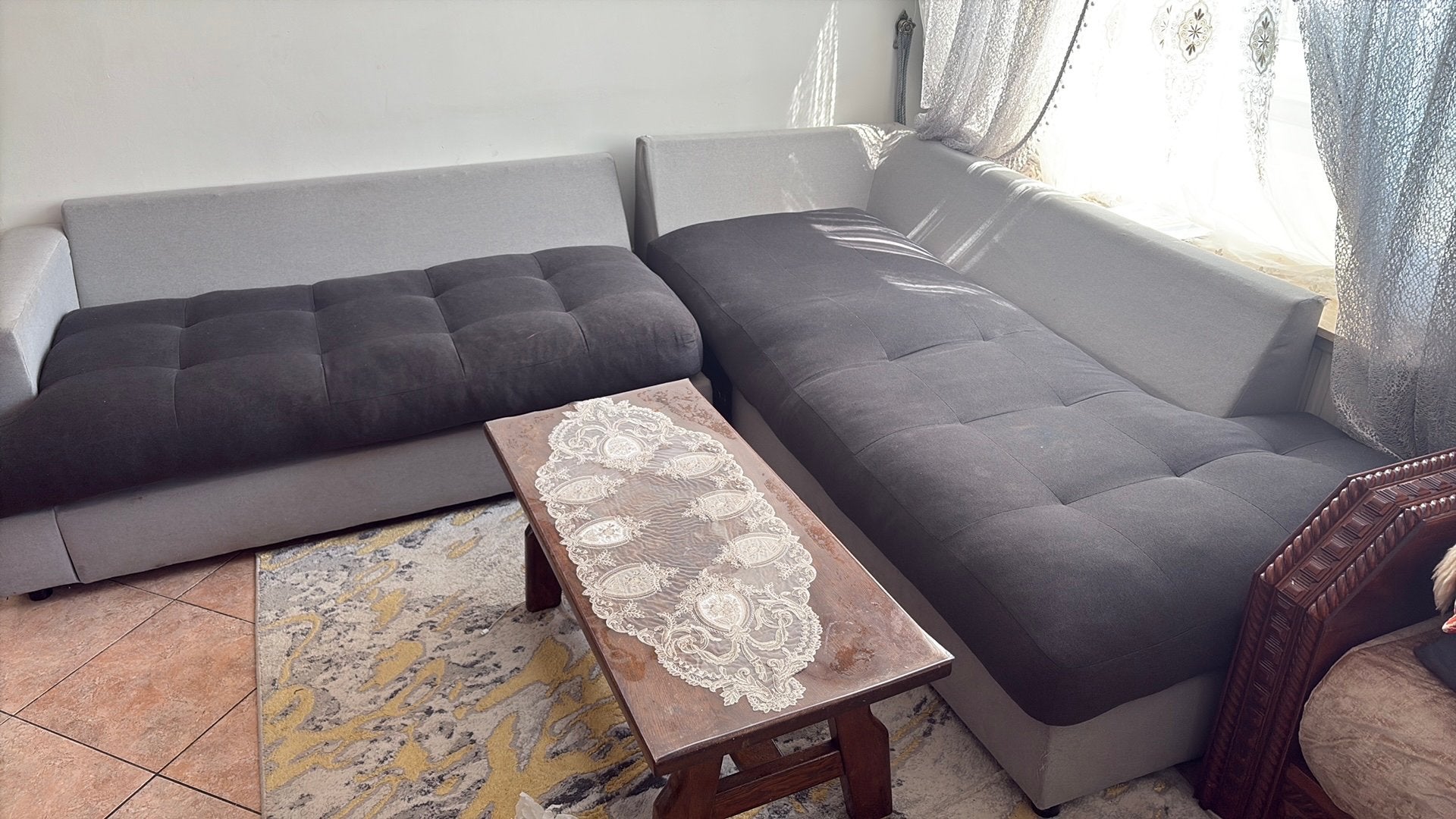 Salon-canapé, Maison & Meubles, Canapés | Coins salons complets, Enlèvement, Utilisé, Tissus