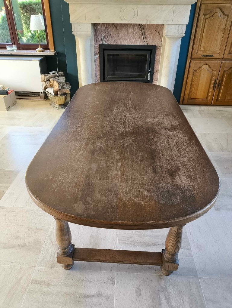 Gratis Massieve eiken tafel, Ophalen, Gebruikt, Ovaal, Eikenhout