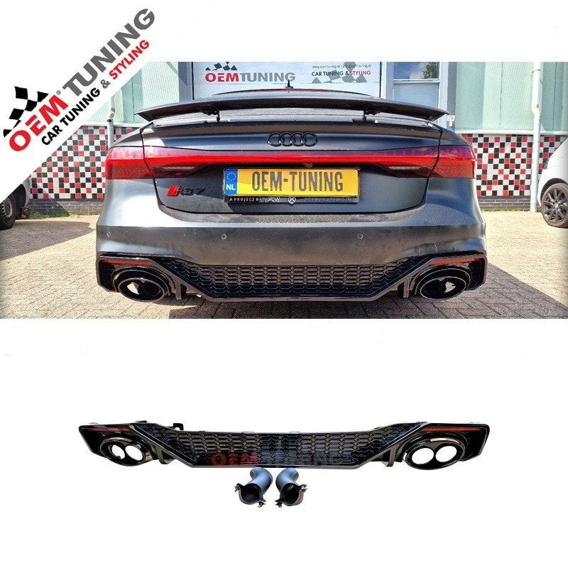 A7 S7 4K8 Diffuser RS‑Style 18‑23 Hoogglans Zwart, Neuf, Arrière, Audi, Enlèvement ou Envoi