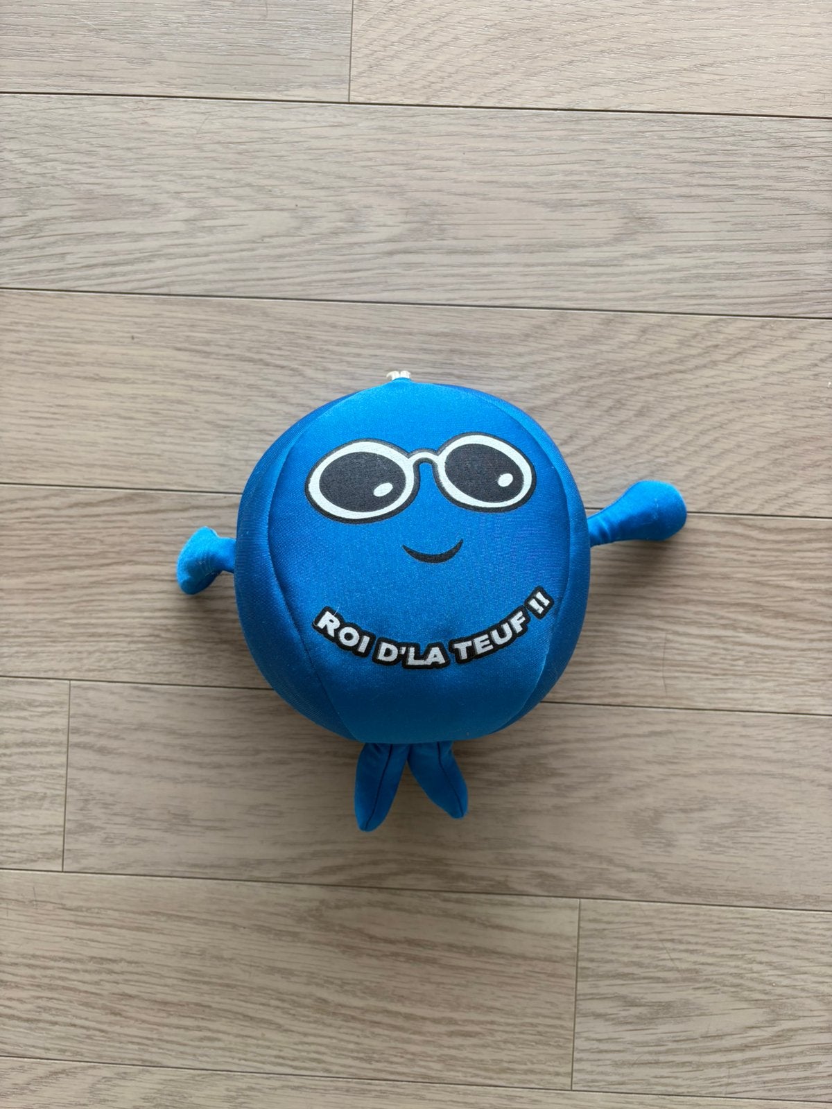 Bleu « Roi d'la Teuf ! ! » mascotte remplie de pastilles EPS, Enlèvement ou Envoi, Comme neuf