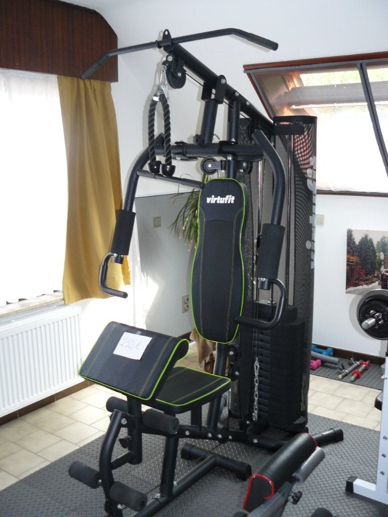 Homegym + halters + dumbell's, Ophalen, Zo goed als nieuw, Benen, Fitnessbank
