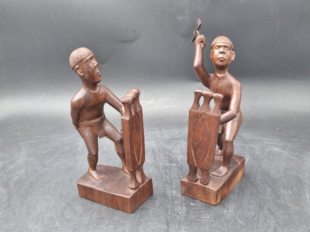 2oude houten handgesneden Filipijnse boekensteunen, jaren 60, Ophalen of Verzenden