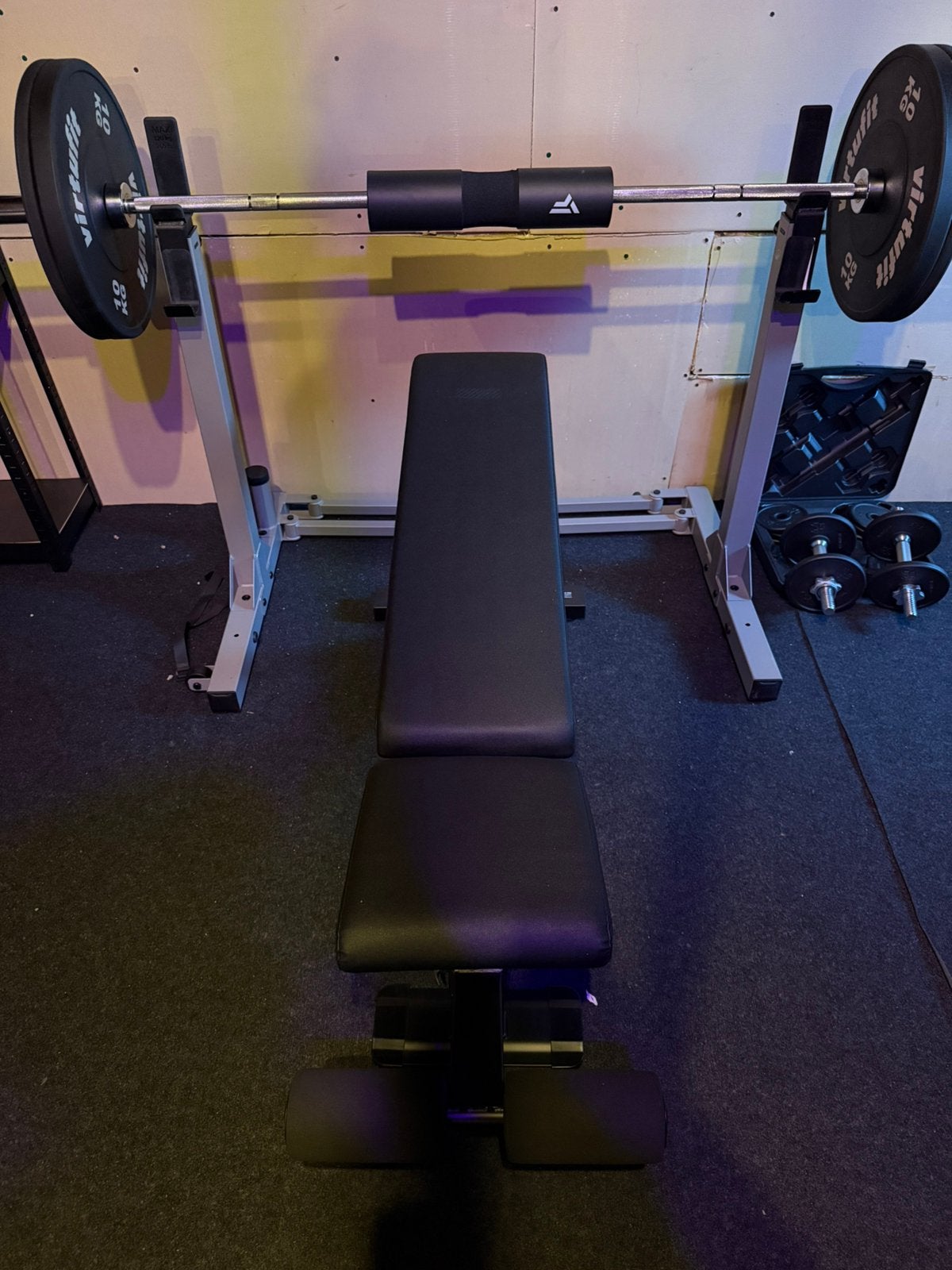 Olympische halter incl gewicht en bankje, Sport en Fitness, Ophalen, Nieuw