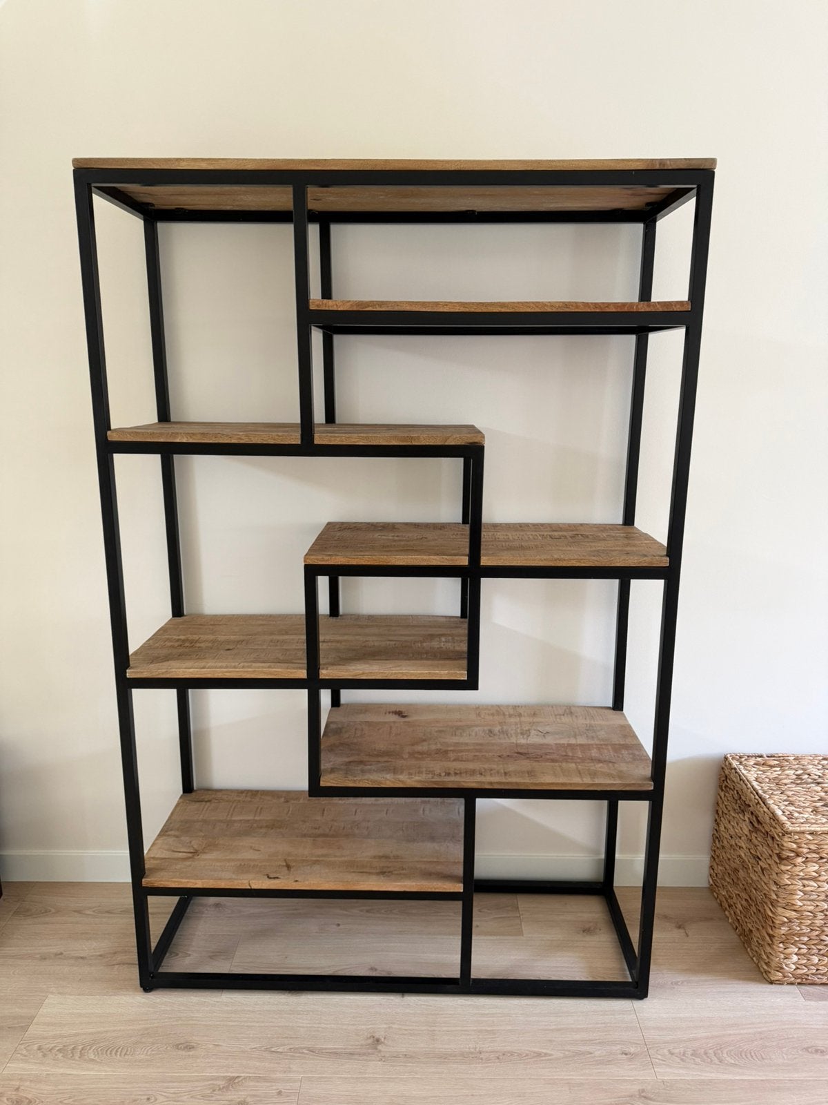 Bergkast/Boekenkasten/wandmeubel Mangohout- 180x120x40 cm, Huis en Inrichting, Kasten | Wandmeubels, Ophalen, Zo goed als nieuw