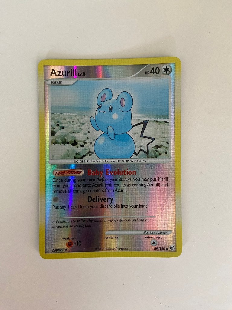 Pokemon Azurill Diamond and Pearl 69/130 Reverse Holo NM, Ophalen of Verzenden, Zo goed als nieuw