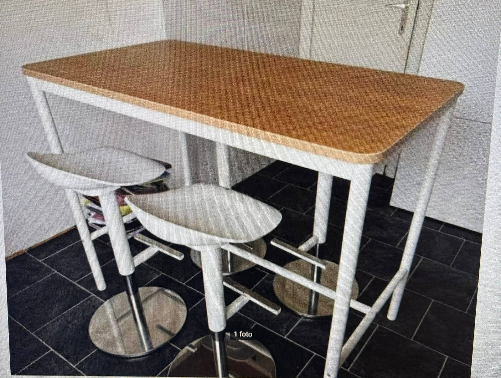 Bartafel + 4 stoelen, Ophalen, Zo goed als nieuw