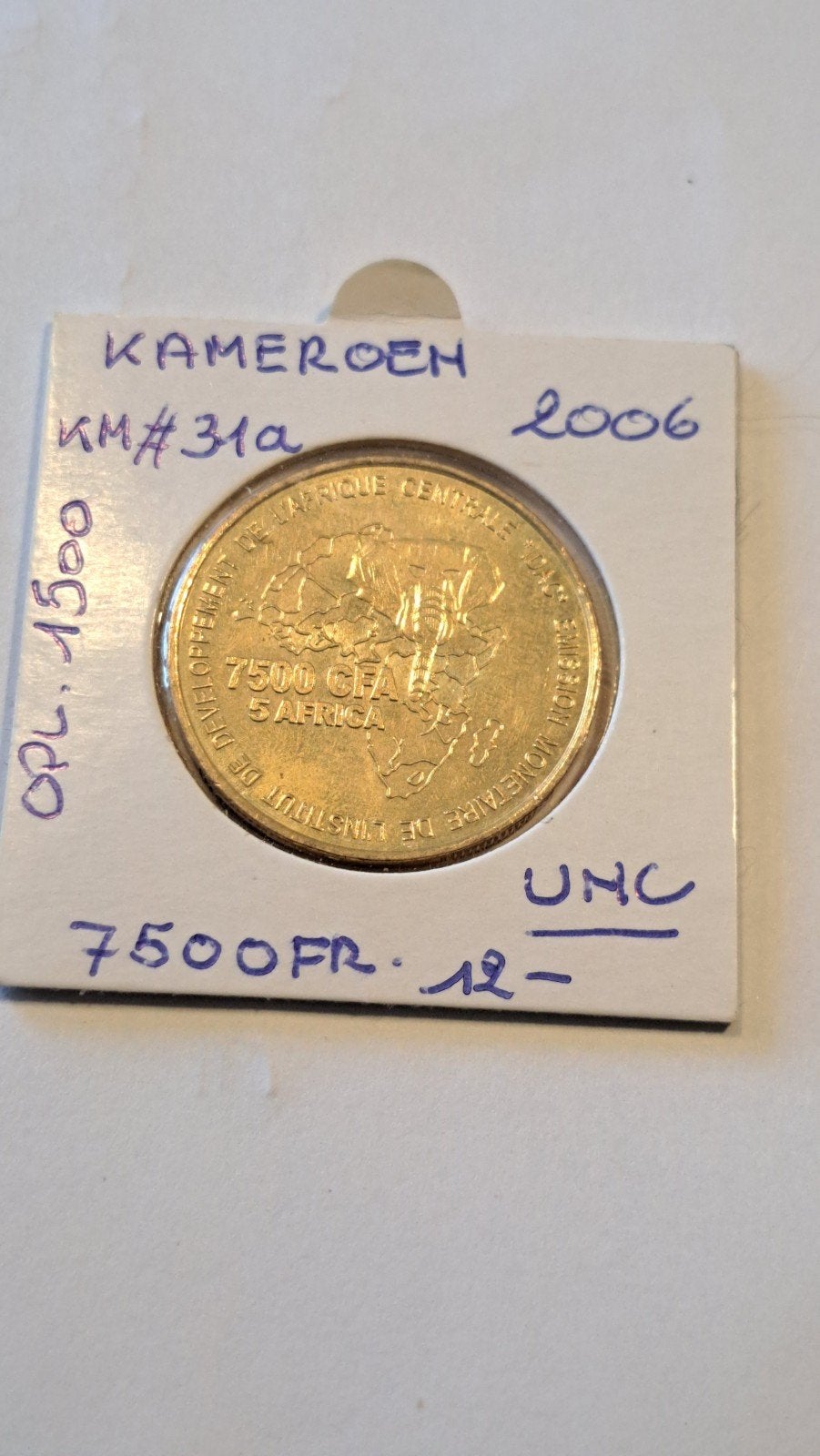 Kameroen 7500 fr 2006 UNC opl 1500 geres michel, Postzegels en Munten, Munten | Afrika, Ophalen of Verzenden