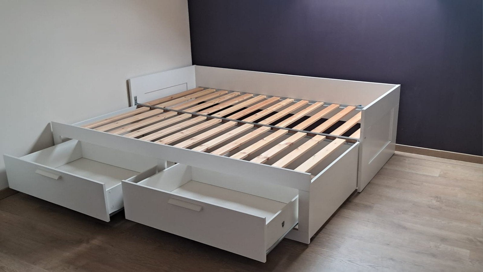 uitschuifbaar bedbank met lades . merk Brimnes Ikea ., Ophalen, Gebruikt