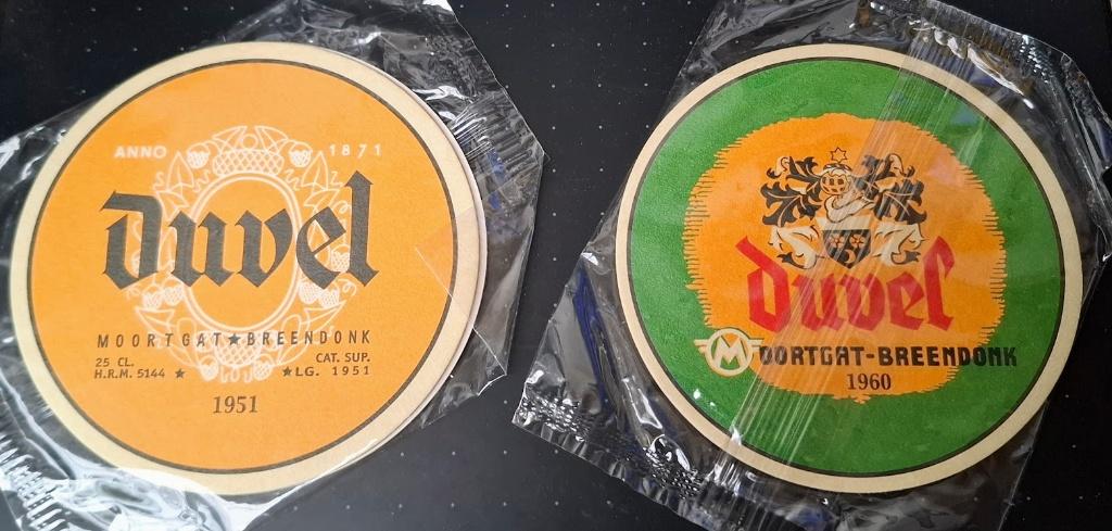4 Bierviltjes  Duvel (heruitgave? jaar), Verzamelen, Biermerken, Verzenden, Zo goed als nieuw, Viltje(s), Duvel