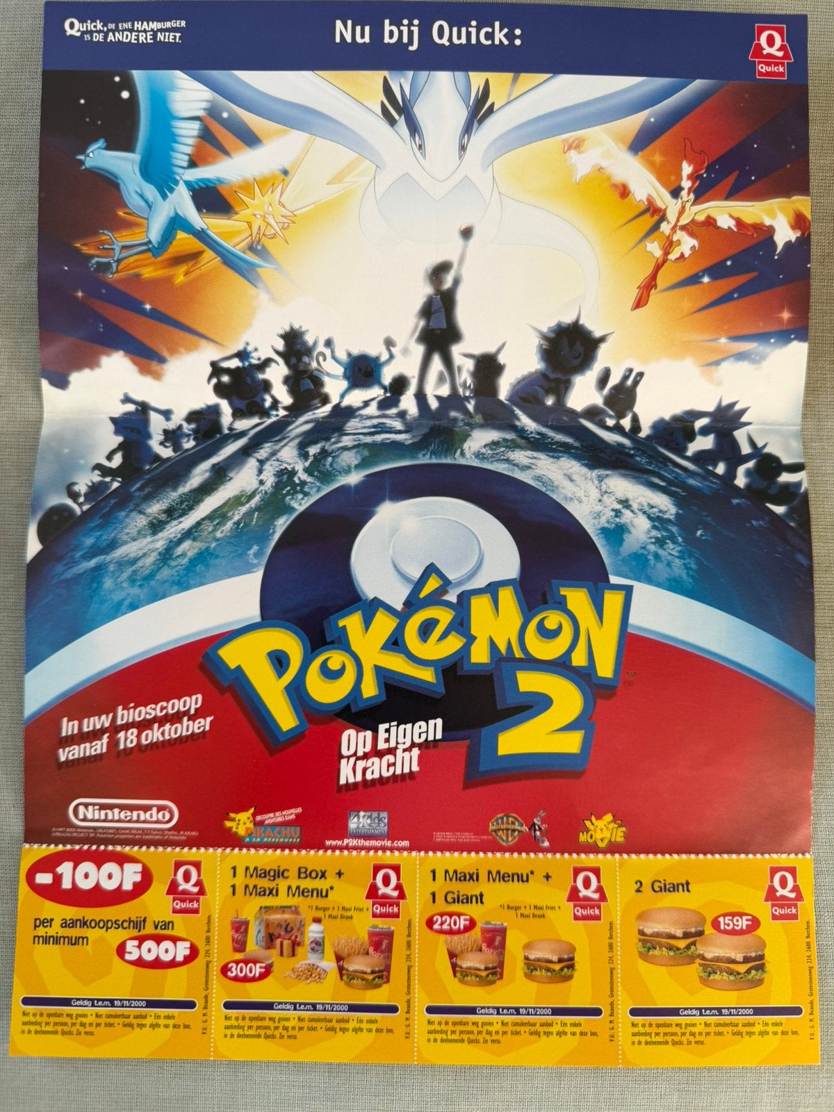 Pokémon 2 Op Eigen Kracht –  Promofolder (2000) – Origineel, Envoi, Comme neuf