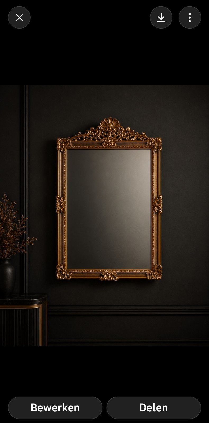 Miroir en feuille d'or, Enlèvement