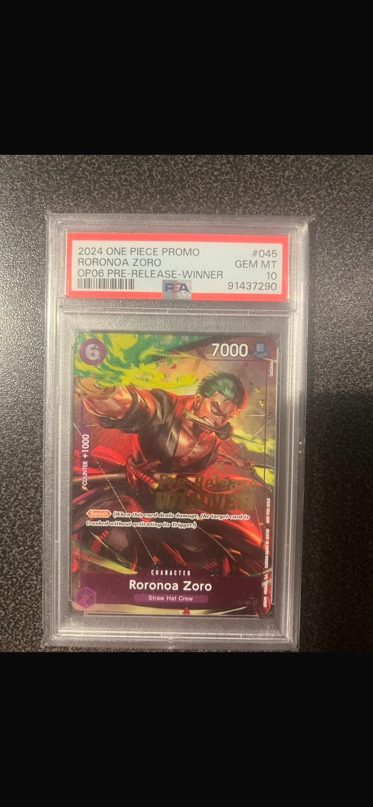 Roronoa Zoro OP06 One Piece Graded winners card, Enlèvement ou Envoi, Neuf, Cartes en vrac
