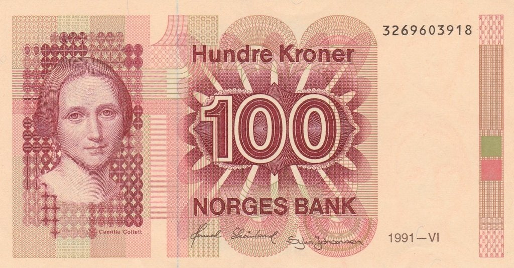 100 hundre kroner Norges Bank 1991 unc, Ophalen of Verzenden, Overige landen, Los biljet