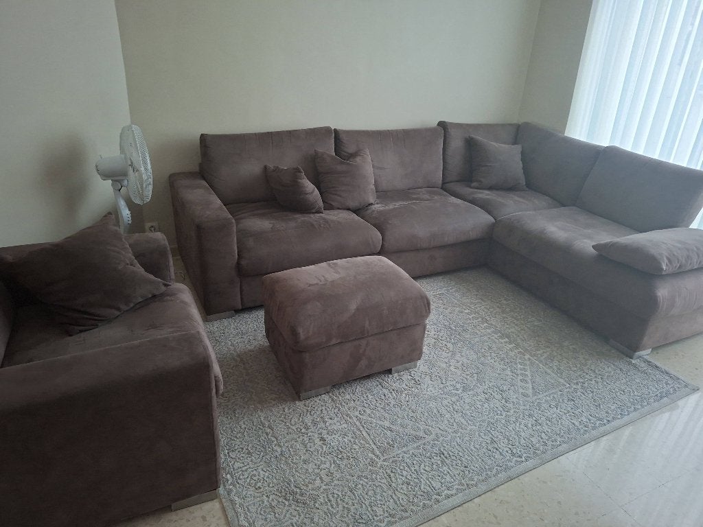 Fluwelen lounge, Ophalen, Gebruikt, Velours, Hoekbank