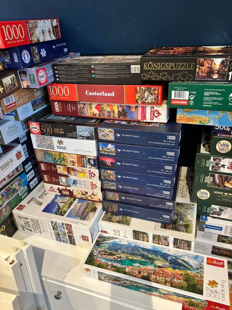 Puzzel collectie 200+ - verkocht in bulk of per stuk, Enlèvement ou Envoi, 500 à 1500 pièces, Comme neuf, Puzzle