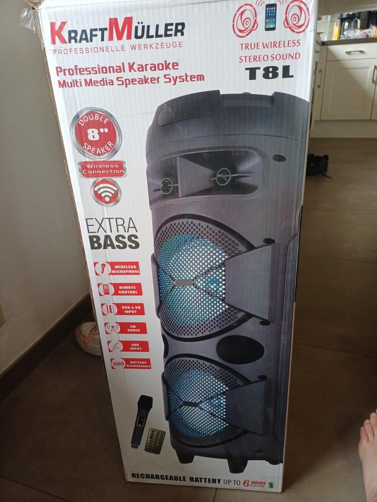Karaoke speaker KraftMüller T8L – nieuw, Enlèvement