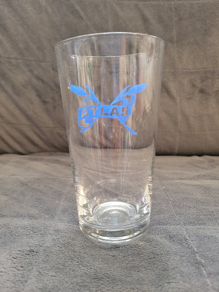 ancien verre bière Atlas, Enlèvement ou Envoi, Utilisé, Verre ou Verres, Autres marques