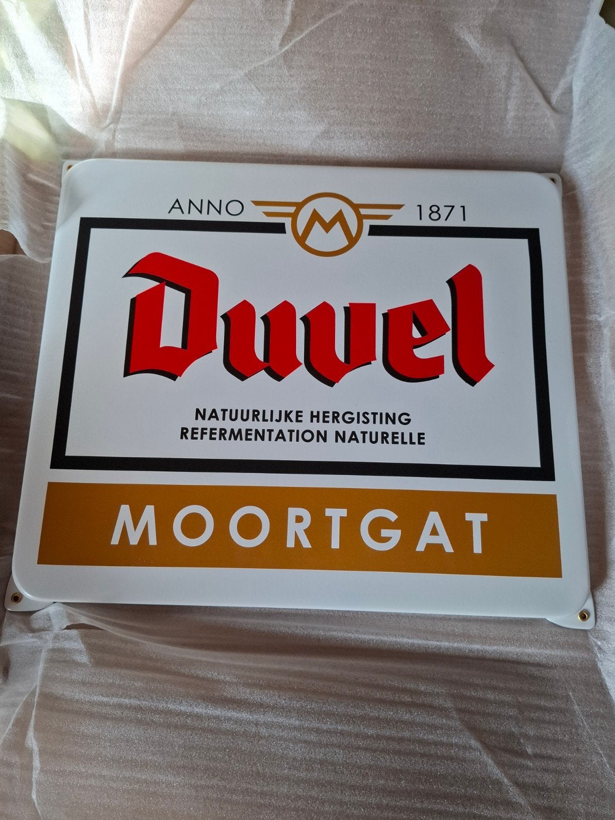 emaille bord duvel, Verzamelen, Ophalen of Verzenden, Nieuw, Reclamebord, Plaat of Schild, Duvel