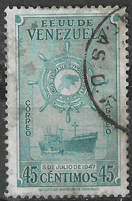 Vénézuela 1960 - Yvert 256PA - Mercante Grancolombiana (ST), Envoi, Affranchi