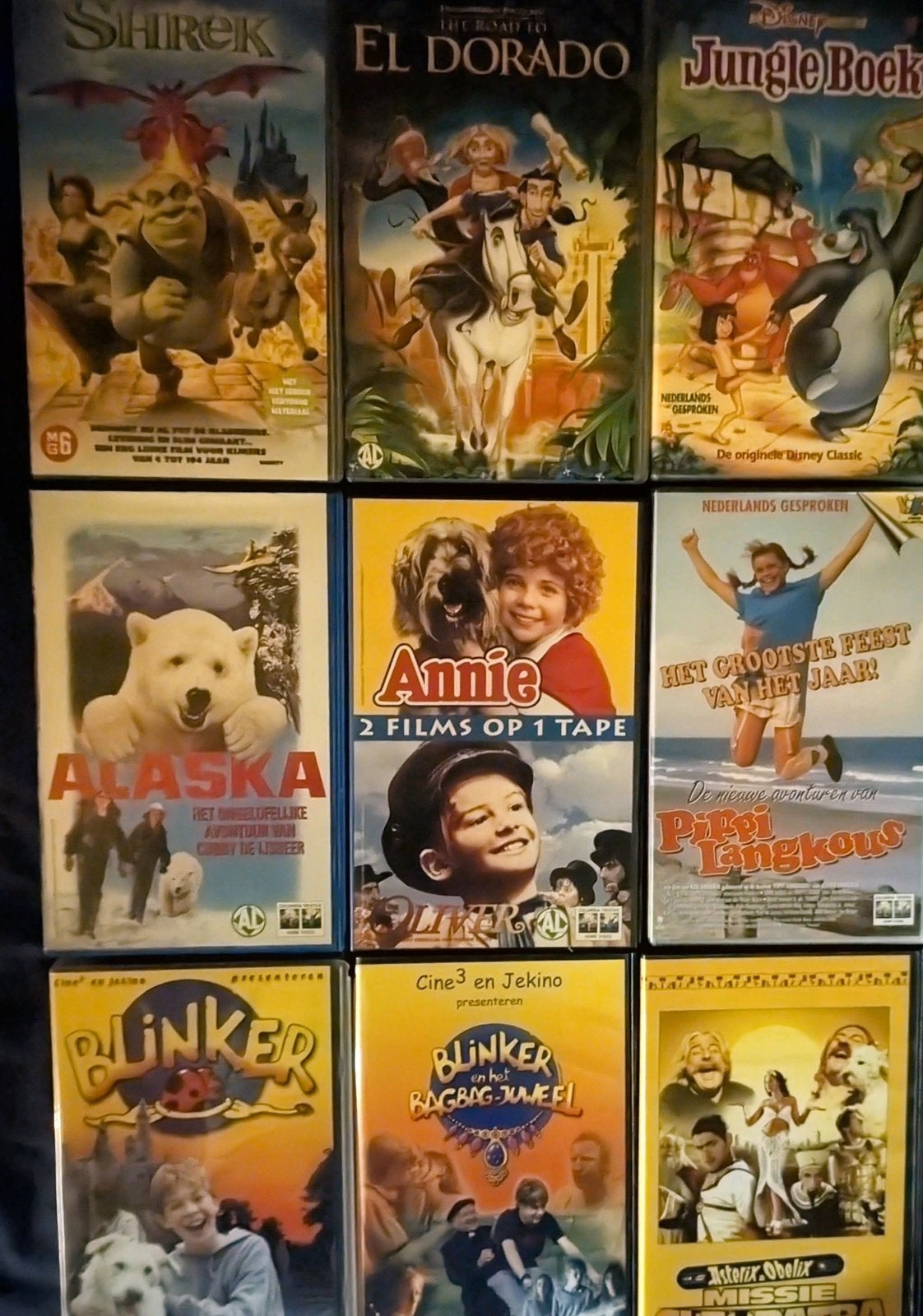 31 videofilms VHS, Cd's en Dvd's, VHS | Film, Ophalen, Zo goed als nieuw, Kinderfilm, VHS