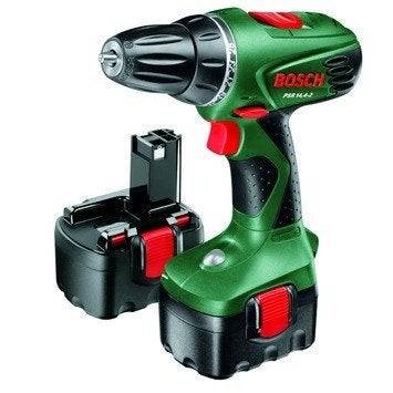 Perceuse-visseuse Bosch PSR 14.4 avec 2 batteries + coffre, Bricolage & Construction, Enlèvement ou Envoi, Utilisé, Foreuse et Perceuse