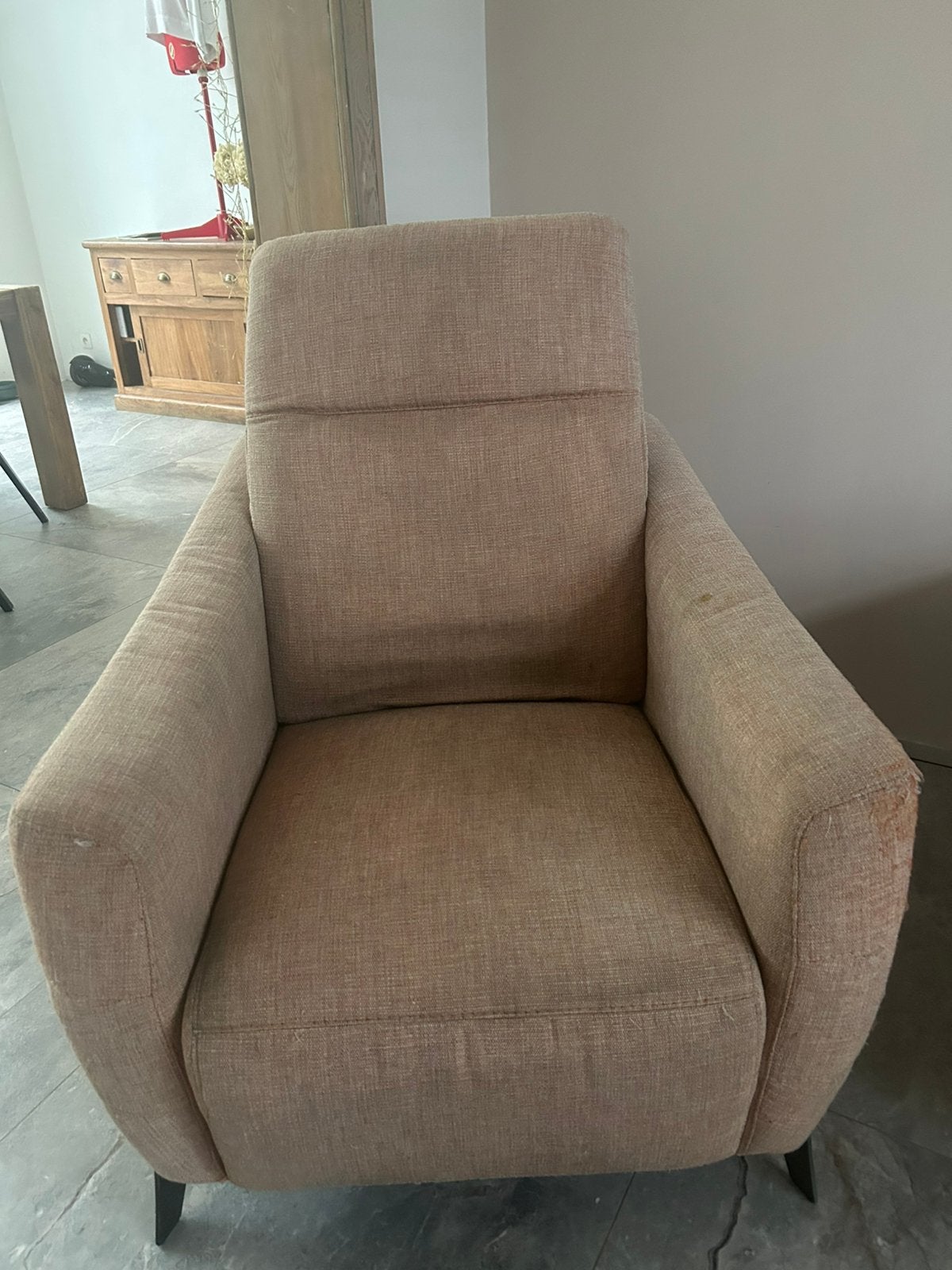 Beige eenzit zetel, Enlèvement, Utilisé
