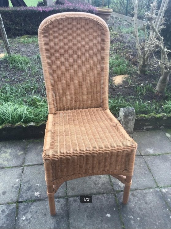 4 rieten stoelen, Ophalen of Verzenden, Gebruikt