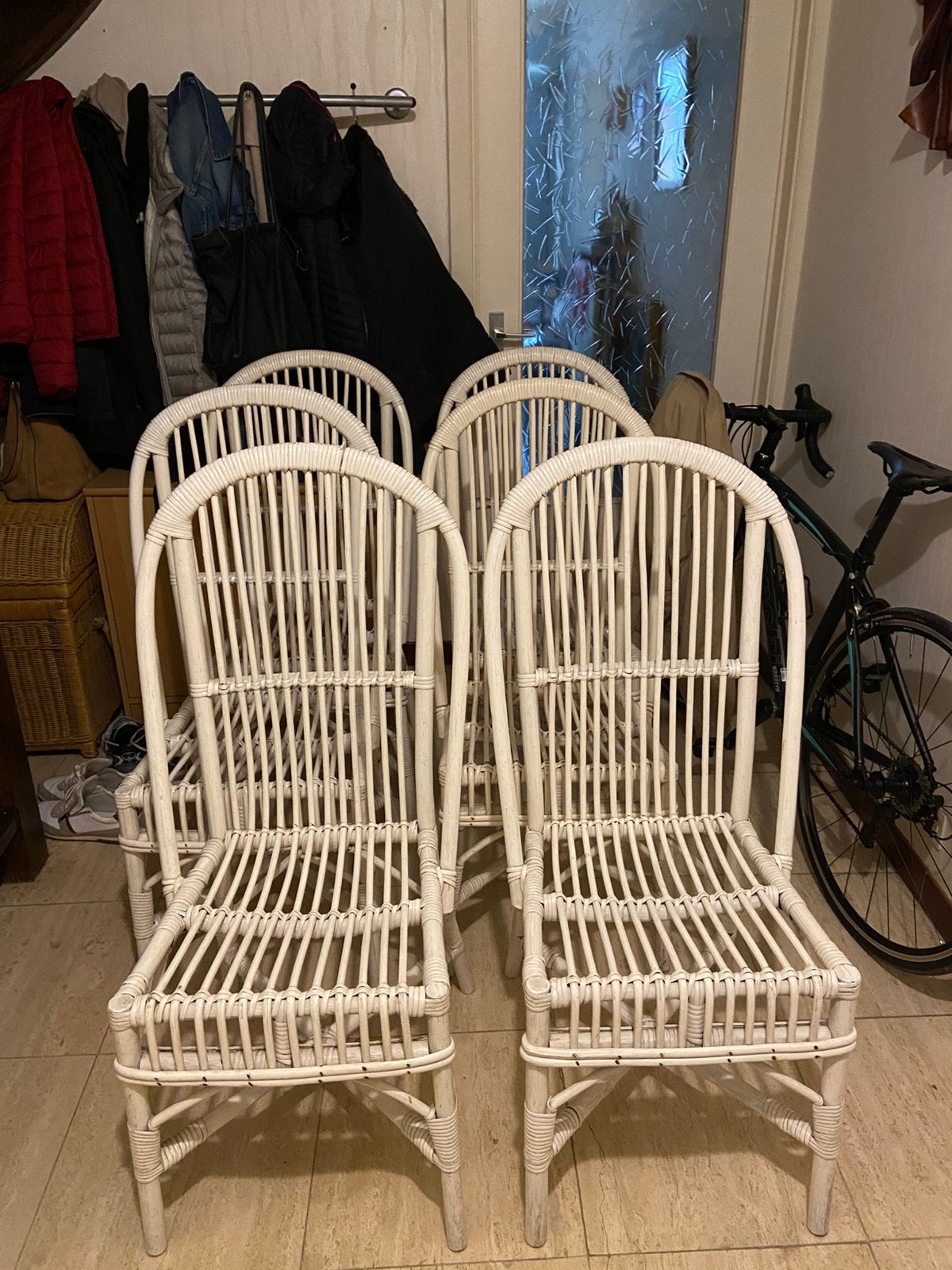 Witte stoelen (binnen en buiten), Enlèvement, Comme neuf, Bois