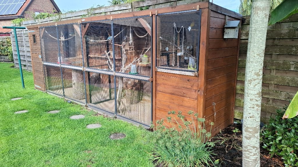 Grote Voldux volière, Dieren en Toebehoren, Ophalen, Zo goed als nieuw, Hout, Volière