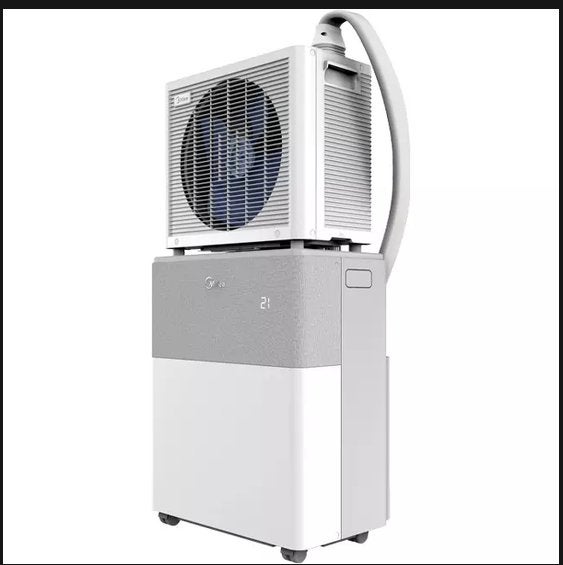 Verhuur mobiele airco met buitenunit, Ophalen, Minder dan 60 m³, Energieklasse A of zuiniger, Nieuw