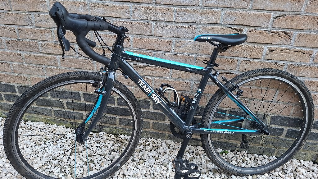 Koersfiets kind Limited edition  Team Sky, Ophalen, Velgrem, Versnellingen, Gebruikt