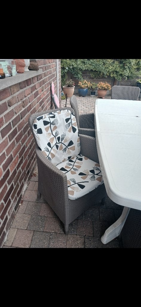 6 chaises de patio en osier, Chaise, Salons de jardin, Synthétique, Enlèvement