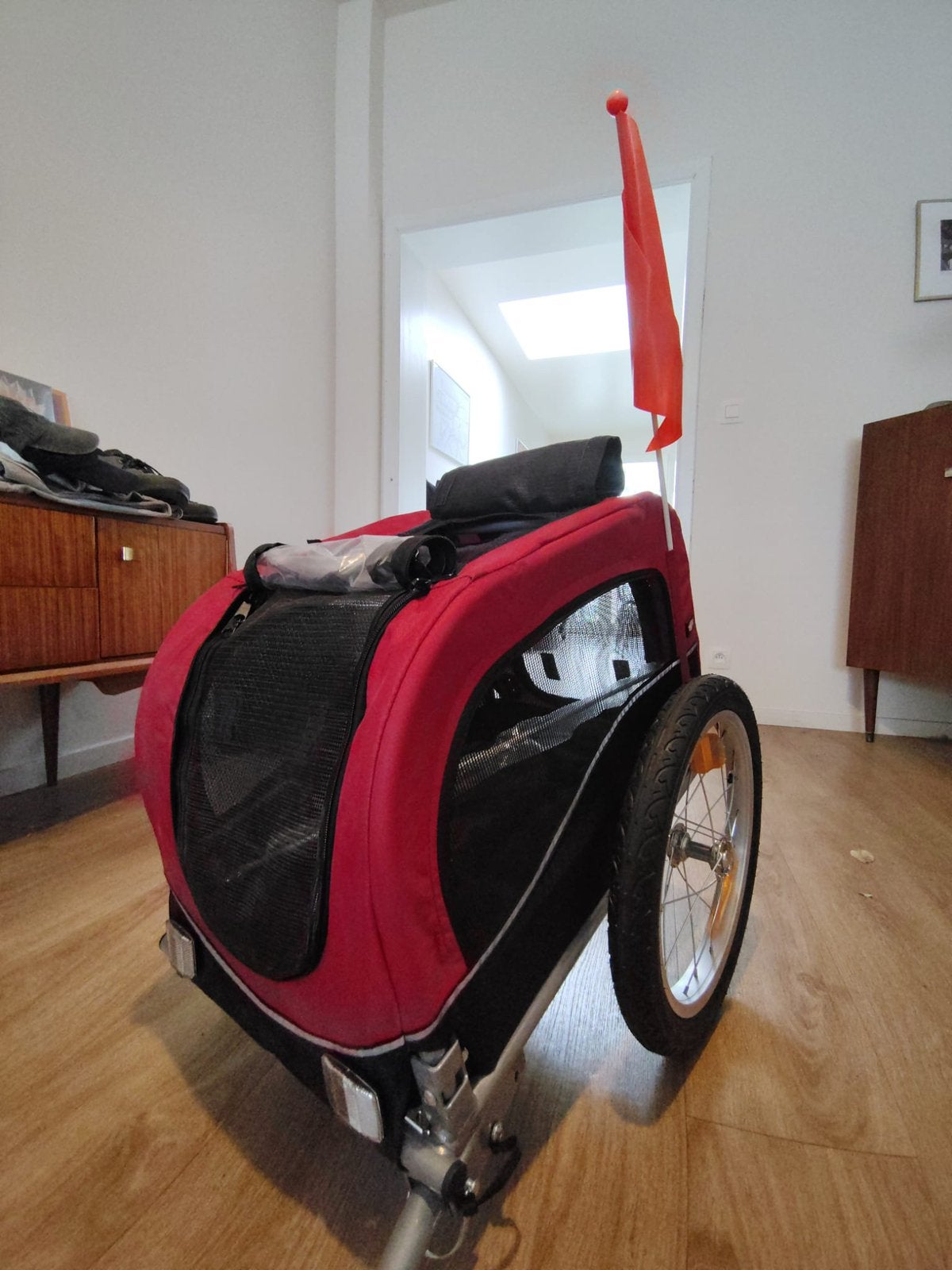 Aanhangwagen hond, Ophalen, Gebruikt