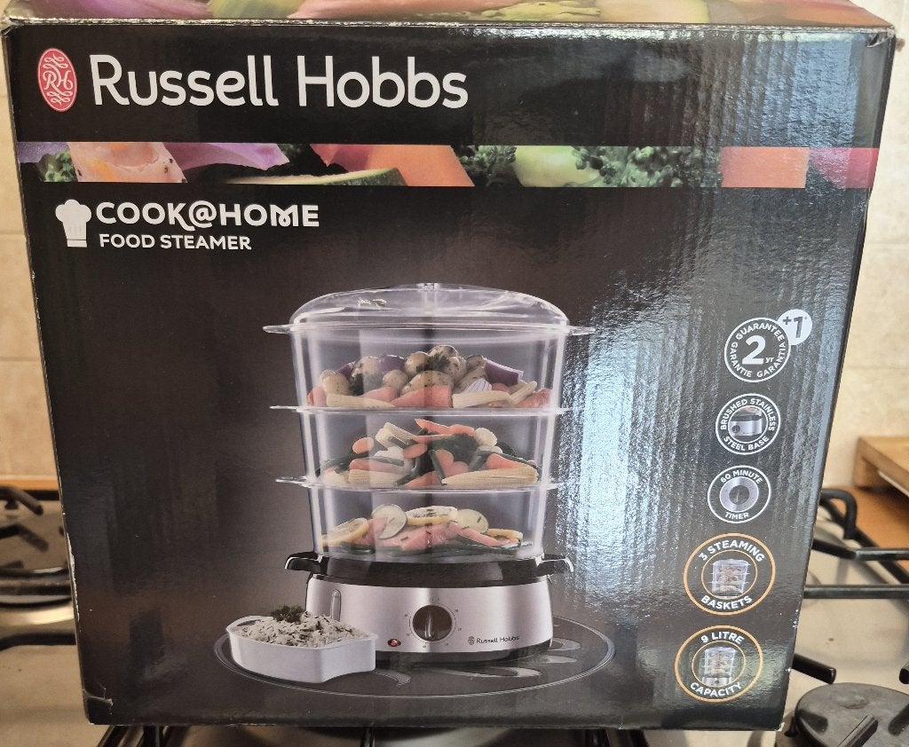 Russell Hobbs Cook@Home Food Steamer - 9 Litres - 3 étages., Electroménager, Enlèvement, Neuf